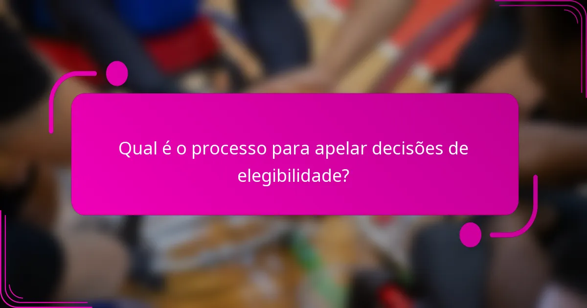Qual é o processo para apelar decisões de elegibilidade?